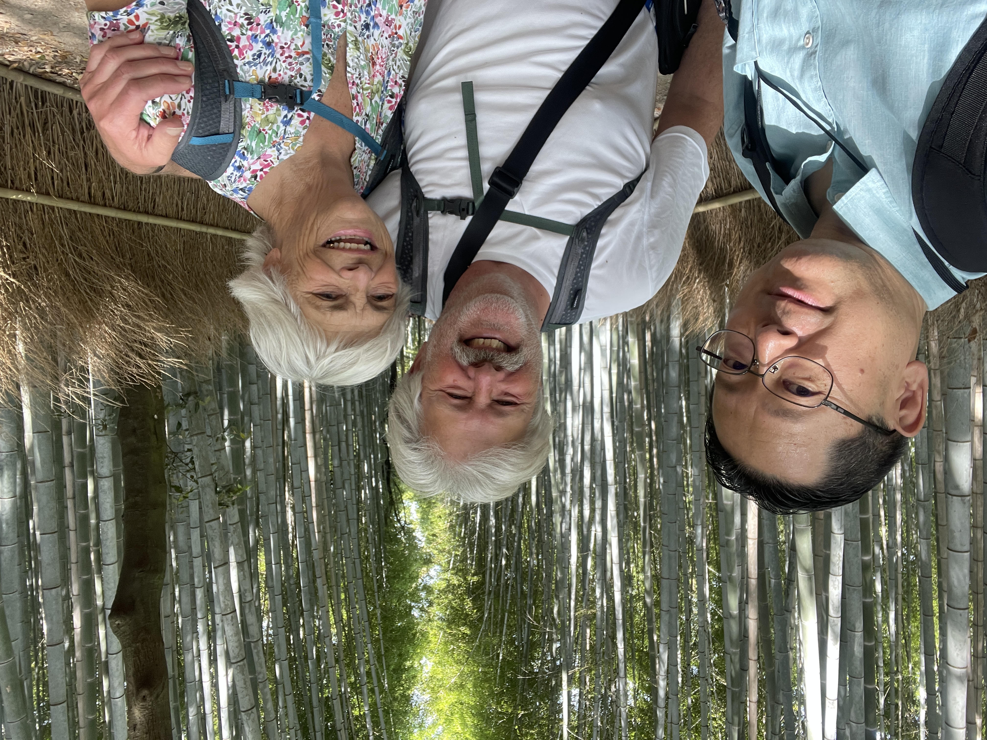 Don with recent guests in the Arashiyama bamboo grove